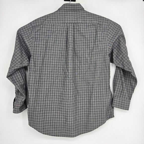 Roundtree & Yorke Shirt Mens Large Gray Gold Label Business Non Iron Button Down - Picture 4 of 10